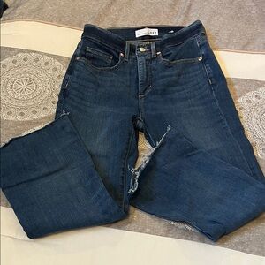 LOFT Dark Blue high rise, kick crop Jeans